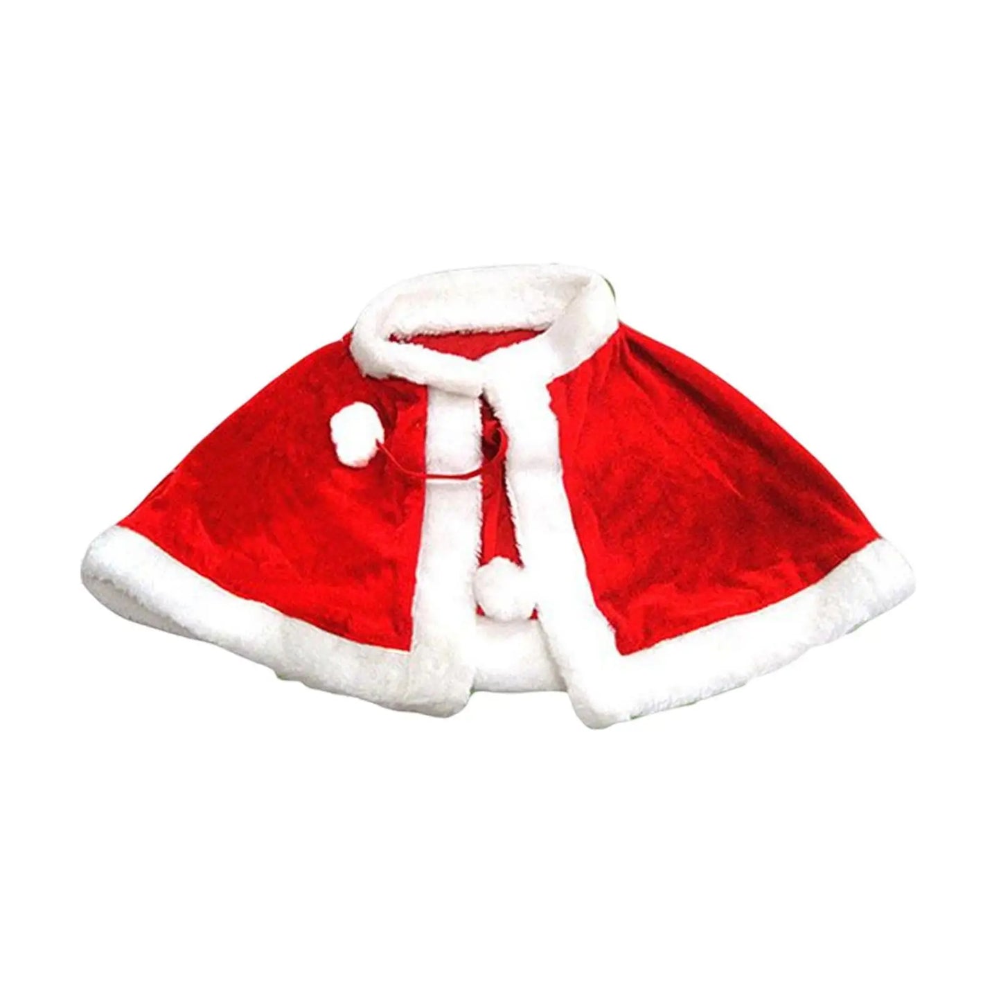 New Year Winter Red Velvet Cape Cloak Christmas Women Girl Shawl Party