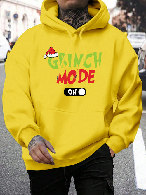 Green Haired Monsters Hoodie Men Grinch Mode Letter Hoodies Warm
