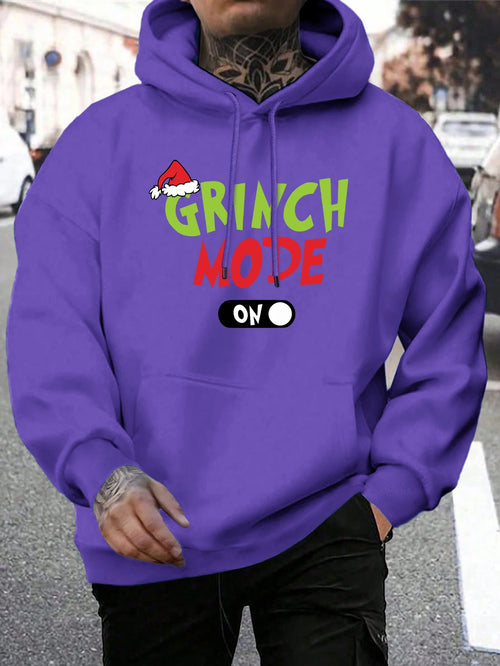 Green Haired Monsters Hoodie Men Grinch Mode Letter Hoodies Warm