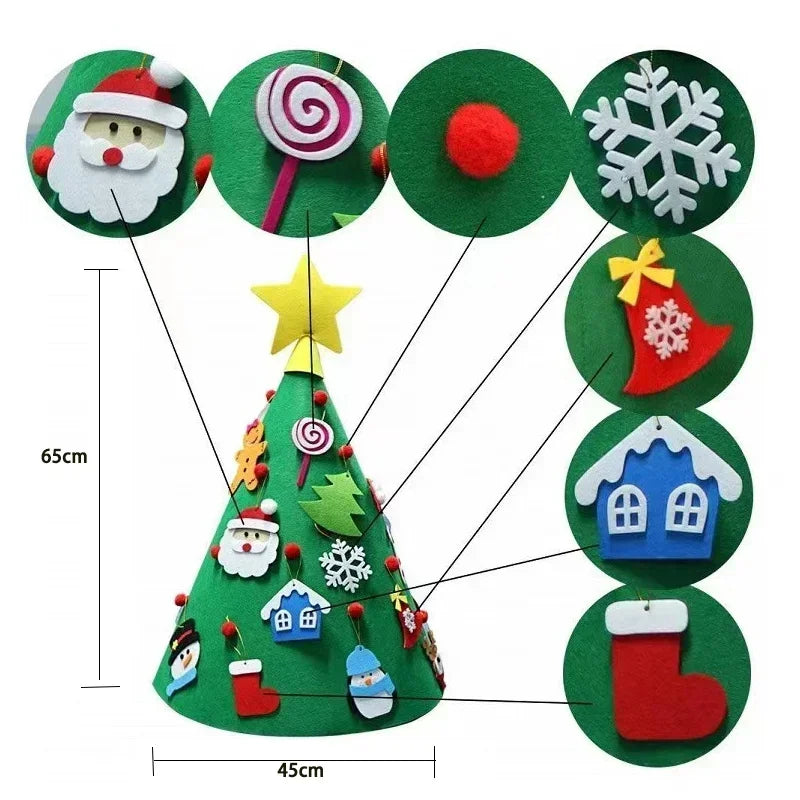 3D Kid DIY Felt  Merry Christmas Decoration for Home Navidad New Year