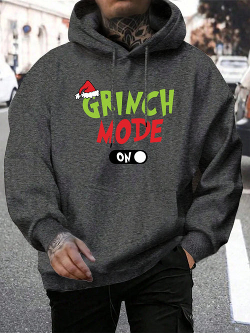 Green Haired Monsters Hoodie Men Grinch Mode Letter Hoodies Warm