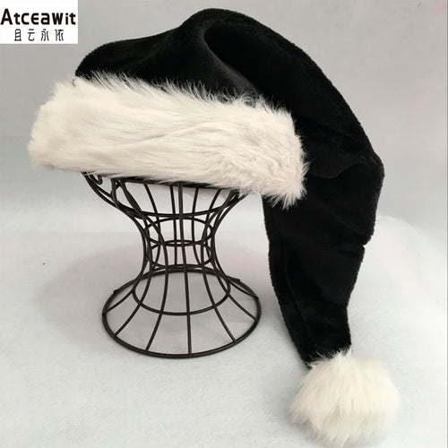 Christmas Black Red Plush Hat Santa Novelty Hat Kids Christmas