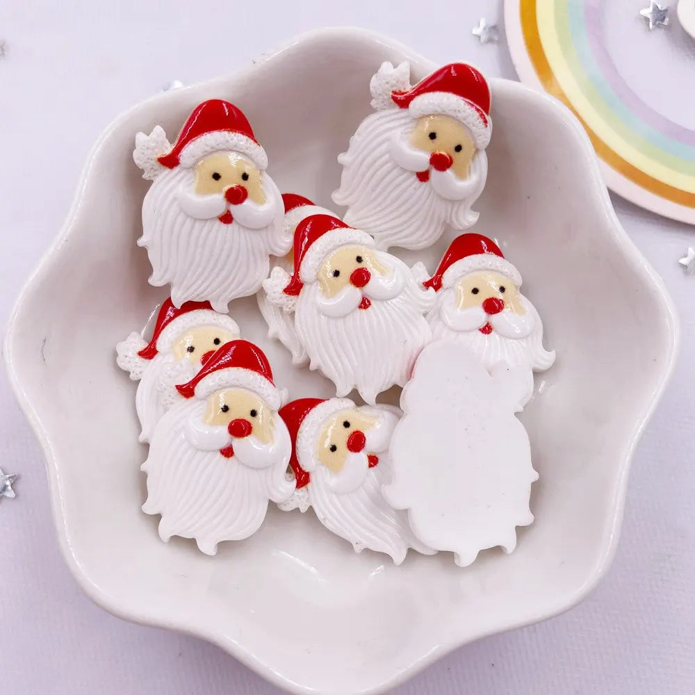 20pcs Colorful Resin Star Hat Santa Claus Flatback Cabochon Stone DIY