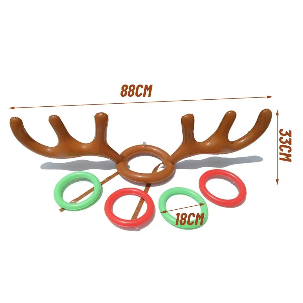 New Year Decoration Santa Funny Reindeer Antler Hat Inflatable Toys