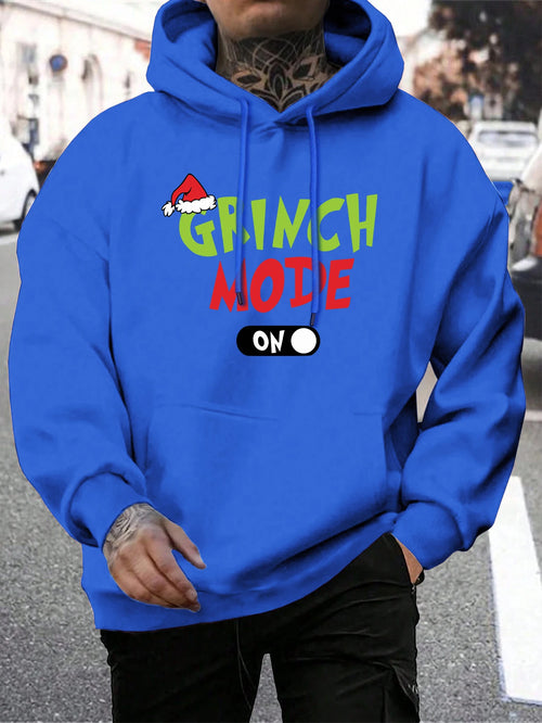 Green Haired Monsters Hoodie Men Grinch Mode Letter Hoodies Warm
