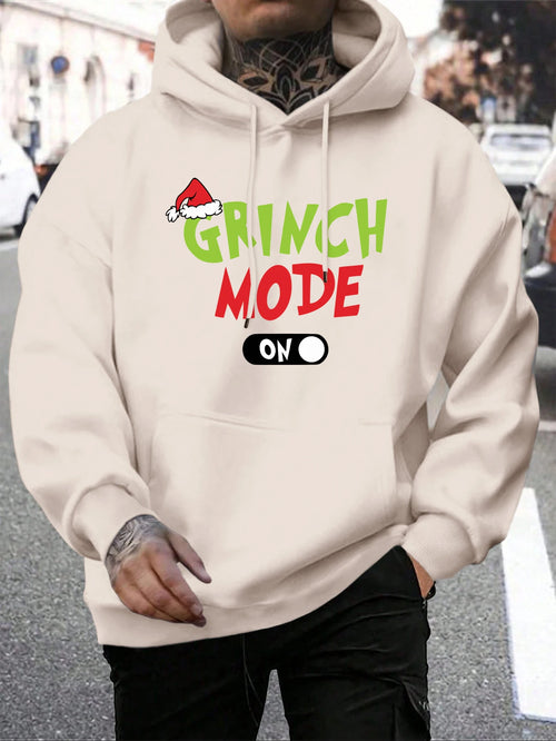 Green Haired Monsters Hoodie Men Grinch Mode Letter Hoodies Warm