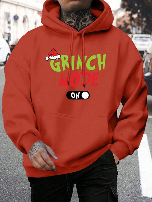 Green Haired Monsters Hoodie Men Grinch Mode Letter Hoodies Warm