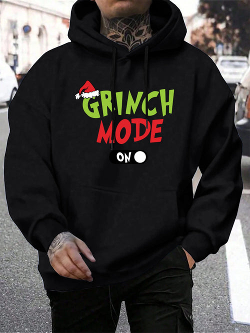Green Haired Monsters Hoodie Men Grinch Mode Letter Hoodies Warm