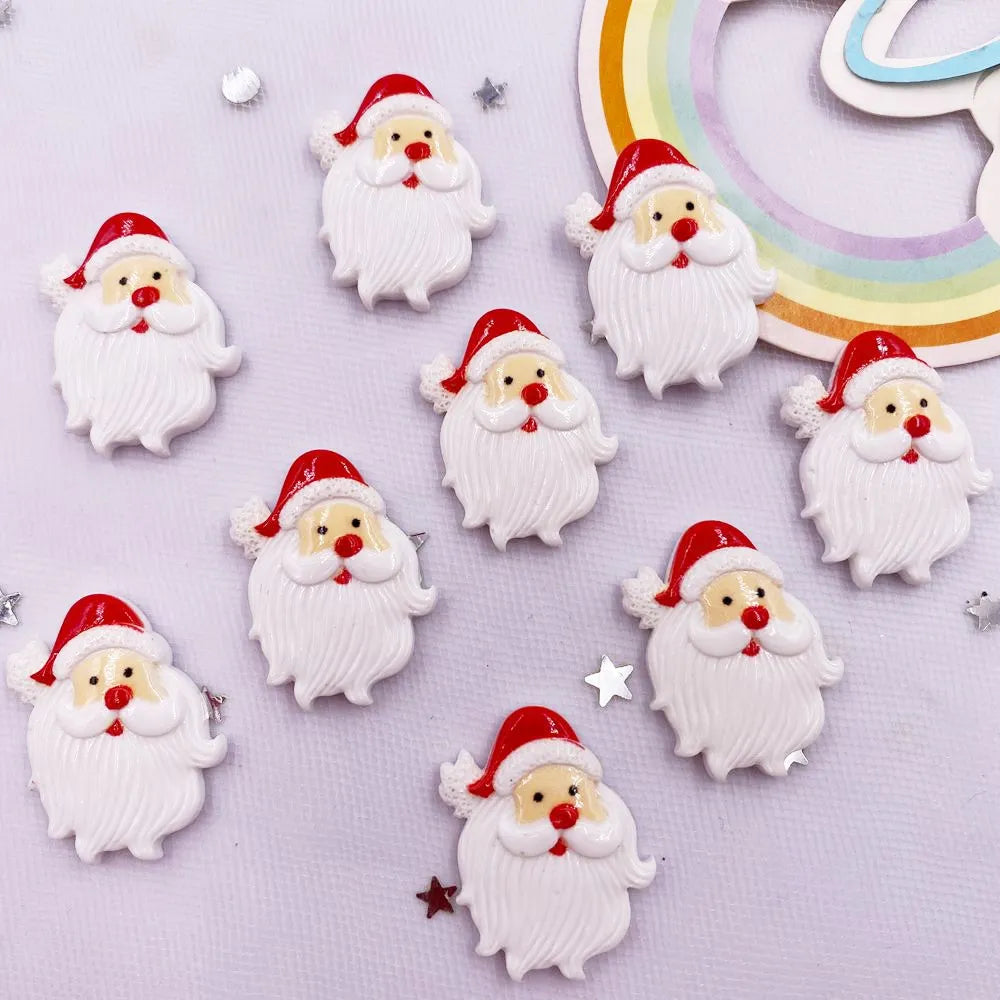 20pcs Colorful Resin Star Hat Santa Claus Flatback Cabochon Stone DIY