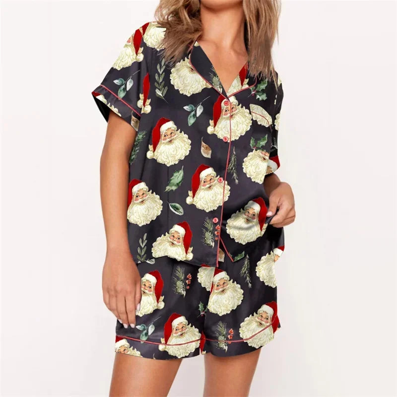 Nutcracker Pajamas Women Christmas Pajama Set Short Sleeve