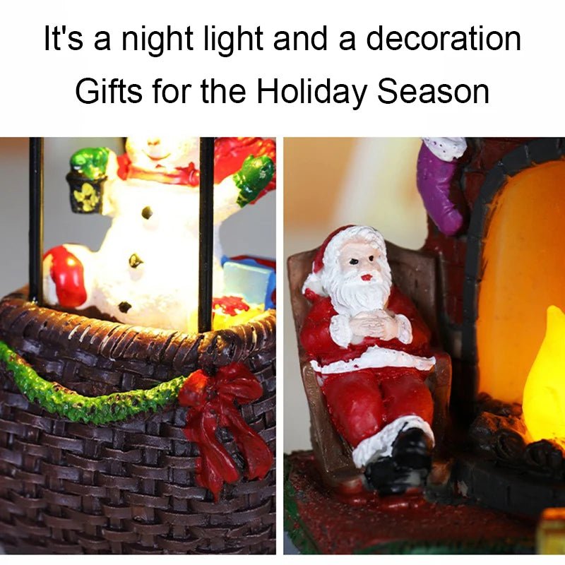 Christmas Glowing Ornaments Santa Claus Snowman Fireplace Resin LED - Christmas.ca