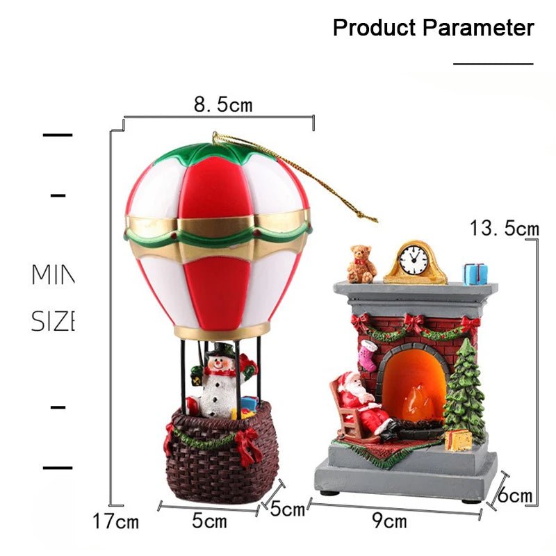 Christmas Glowing Ornaments Santa Claus Snowman Fireplace Resin LED - Christmas.ca