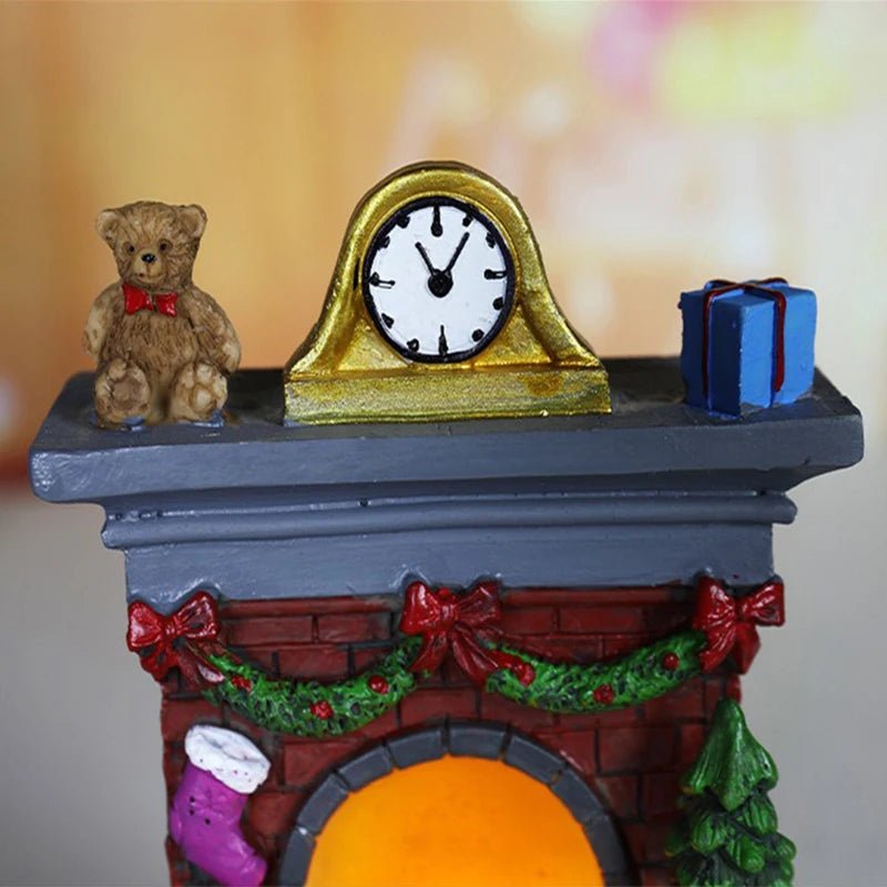 Christmas Glowing Ornaments Santa Claus Snowman Fireplace Resin LED - Christmas.ca