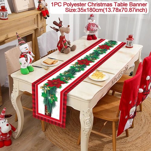 Christmas Table Runner Cloth Merry Christmas Table Decor for Home 2024 - Christmas.ca