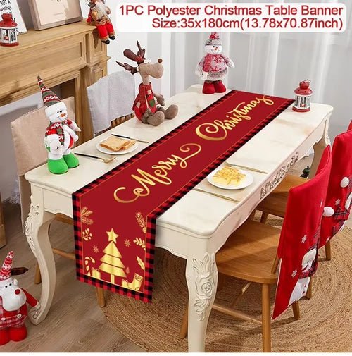 Christmas Table Runner Cloth Merry Christmas Table Decor for Home 2024 - Christmas.ca