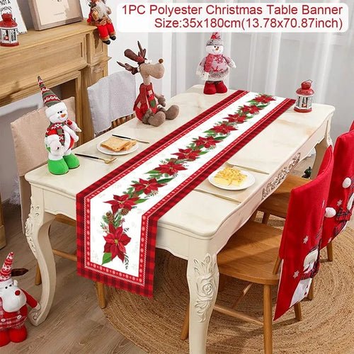 Christmas Table Runner Cloth Merry Christmas Table Decor for Home 2024 - Christmas.ca