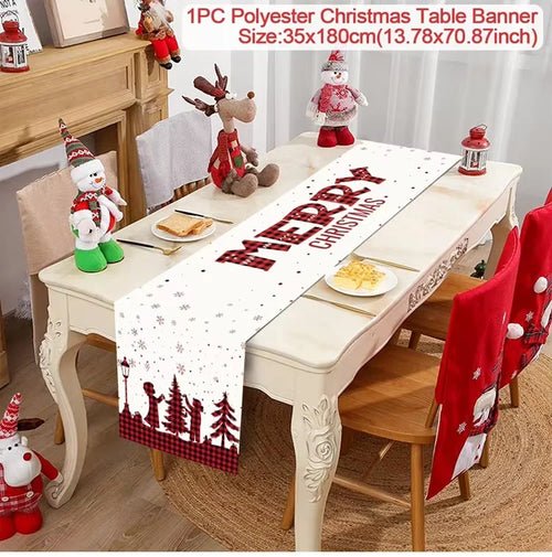 Christmas Table Runner Cloth Merry Christmas Table Decor for Home 2024 - Christmas.ca