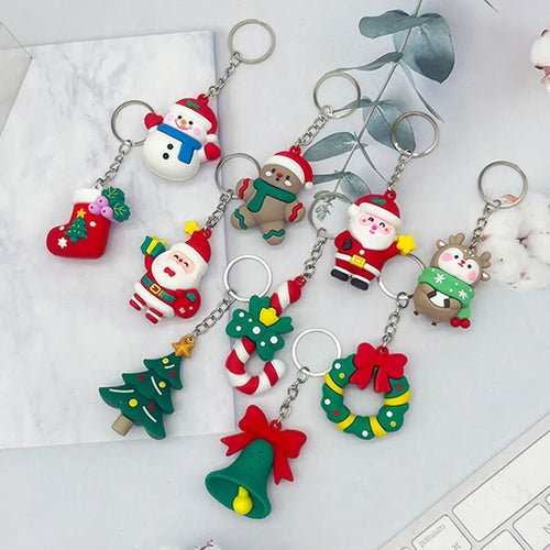 Creative Cartoon Santa Claus Snowman Keychain Pendant Bag Car Keychain - Christmas.ca