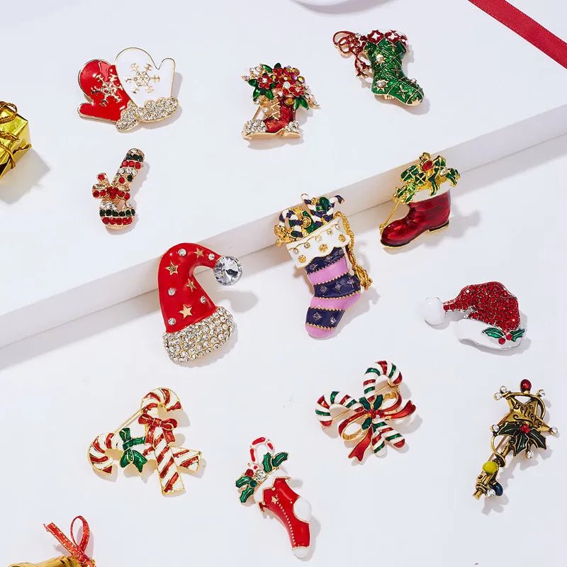 New Year Christmas Brooch For Women Fashion Snowman Santa Claus Tree - Christmas.ca