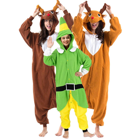 Onesieshow Christmas Elf Kigurumi Pyjamas Halloween Onesie Adult - Christmas.ca